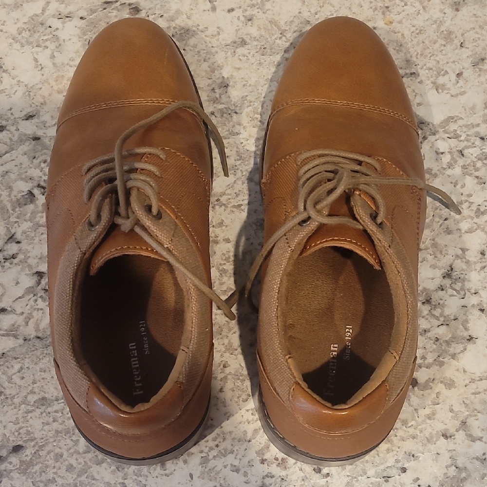 Boys Freeman Tan Lace-Up Dress Shoes